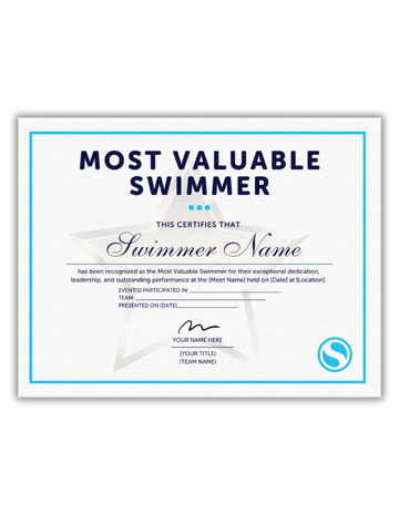 Thumbnail - Most Valuable Swimmer